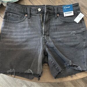 Old Navy Women's Dark Gray Distressed Jean Shorts